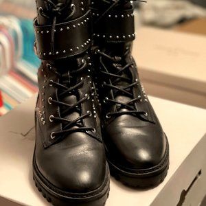 NIB Marc Fisher Josette Belted Moto Boots, Sz 8.5